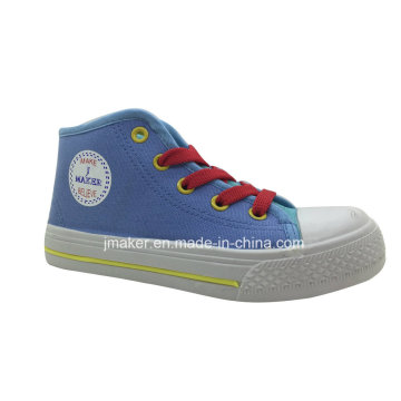 Popular Style High Ankle Children Injection Canvas Shoes (X172-S&B)